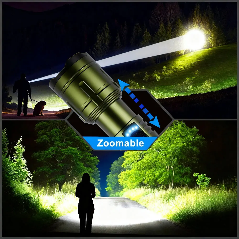 Ultra Powerful Flashlight Concentrating Ignition Flashlight Waterproof Military Tactical Lamp Outdoor Camping Adventure Torch