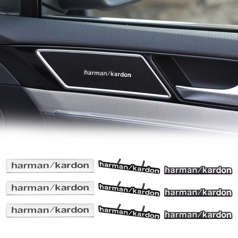 For Mercedes Benz AMG W204 W205 W203 W211 W212 W213 W201 W210 W124 Aluminum harman/kardon Car Styling Audio Stickers Accessories