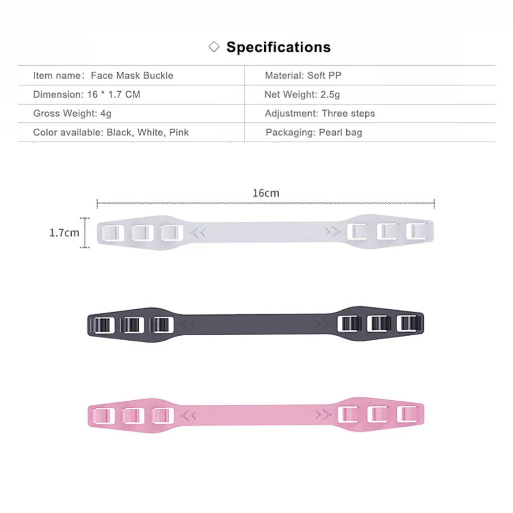 2 قطعة قناع بخطاف قابل للتعديل ثلاثي السرعات، لوازم مساعدة، ملحقات حماية للسفر اليومي، عملية في الهواء الطلق #6