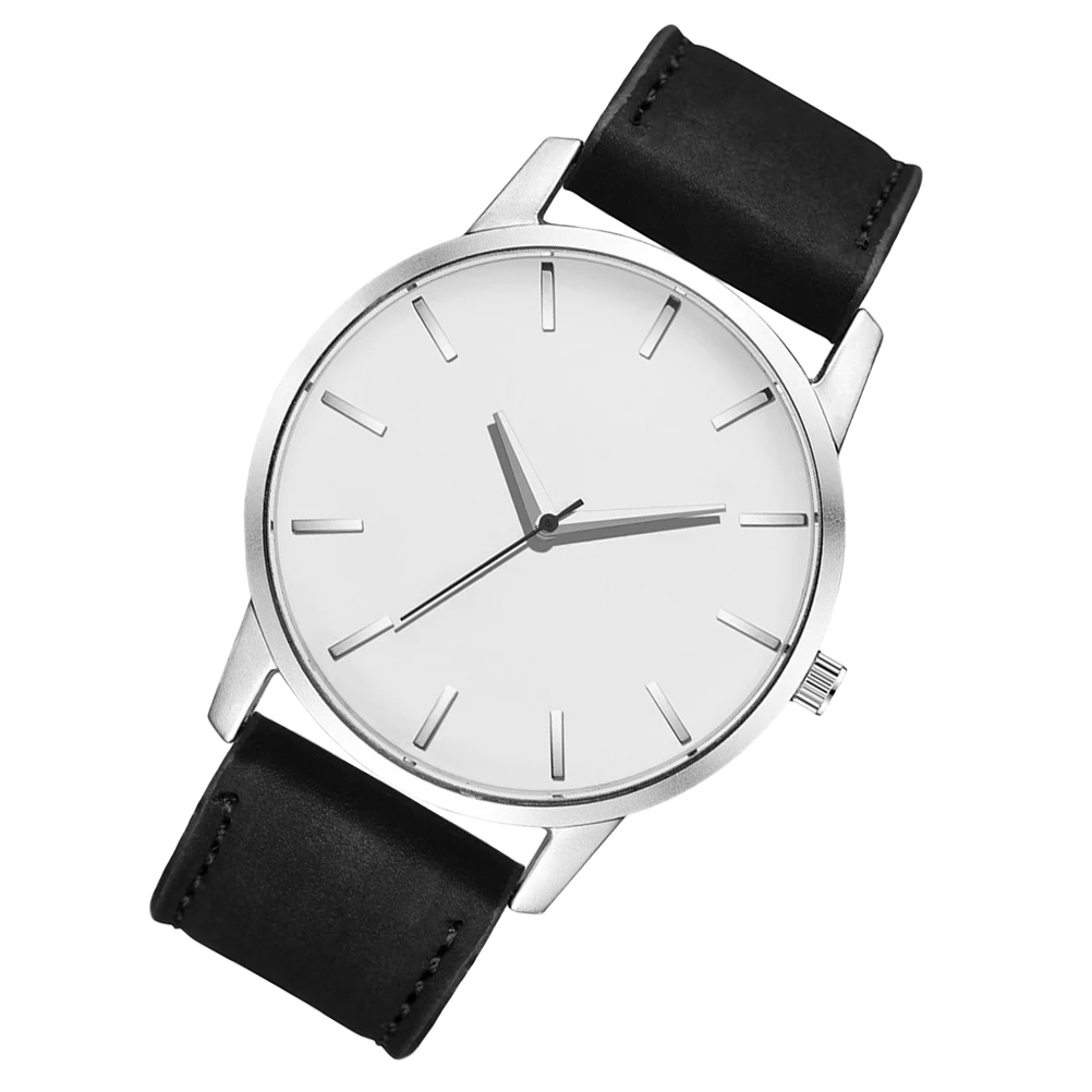 

Quartz Men Watch Classic Durable PU Wristwatch Comfortable Adjustable Strap Versatile Male