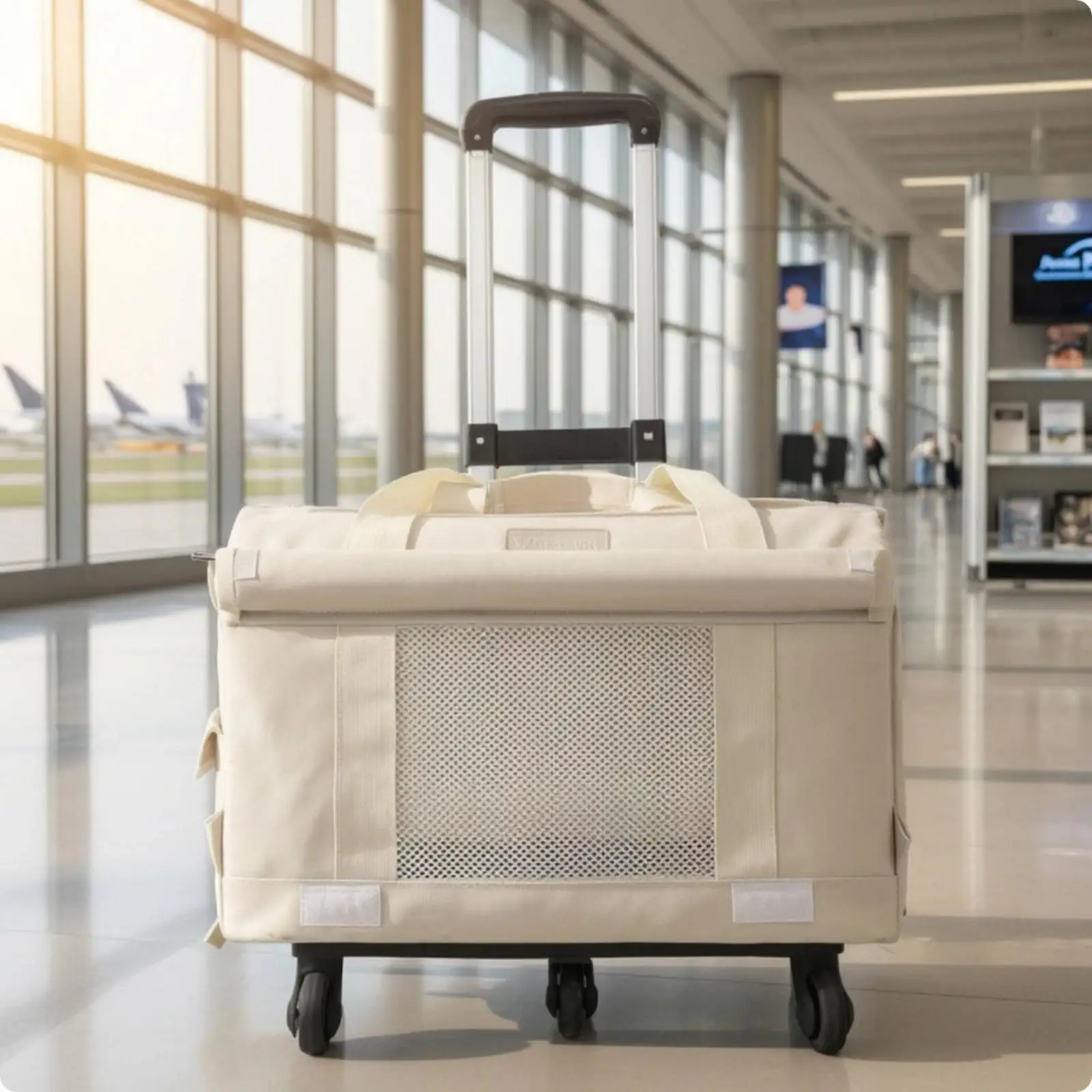 Structured Pet Carrier Bag Foldable Travel Container Trolley for Cats Spacious Structured Pet Carrier Bag Foldable Travel Container Trolley for Cats Spacious