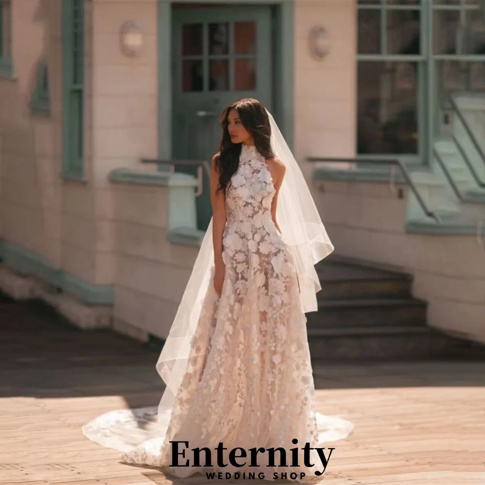 

Customized Flower Applique Wedding Dresses Elegant Sweetheart Sleeveless For Women Charming Tulle Bridal Gowns Vestidos De Novia