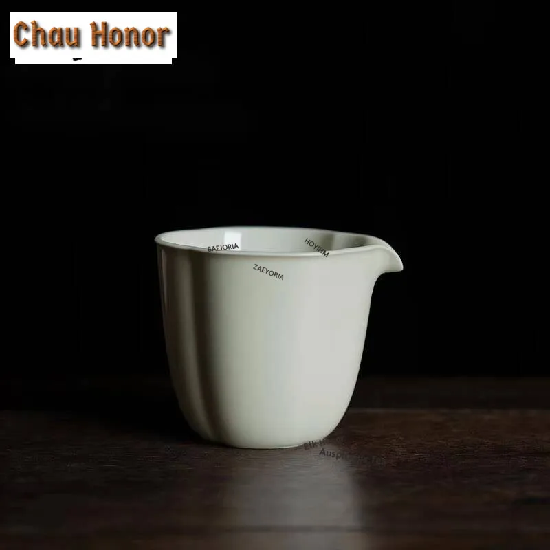 Grass Wood Grey Flower Mouth Tea Pitcher Creative Petal Tea-separating Sharing Pot Chahai Justice Cup Cha Gift Accessories 150ml
