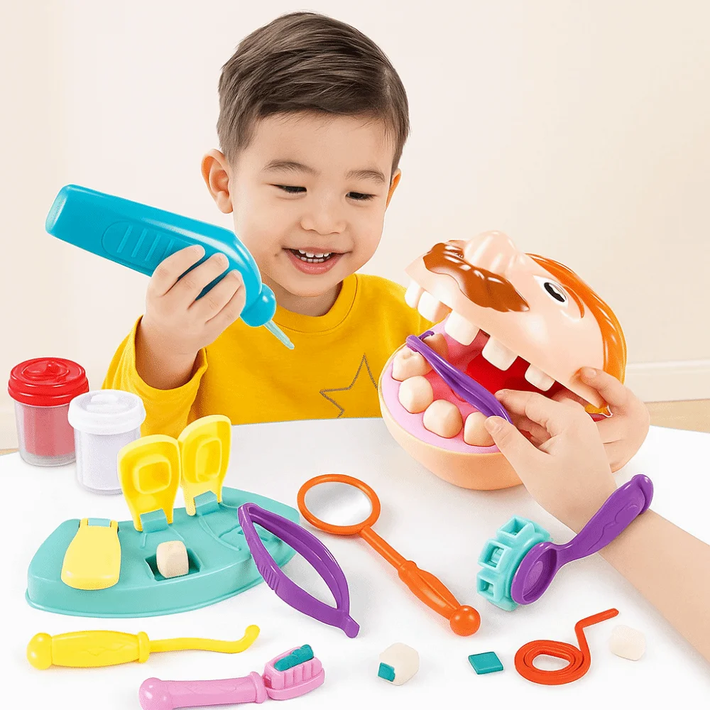 Mud Children Doctor Set Role Play Interactive Doctor Pretend Play Kit Montessori Early Learning Puzzle Doctor Gift