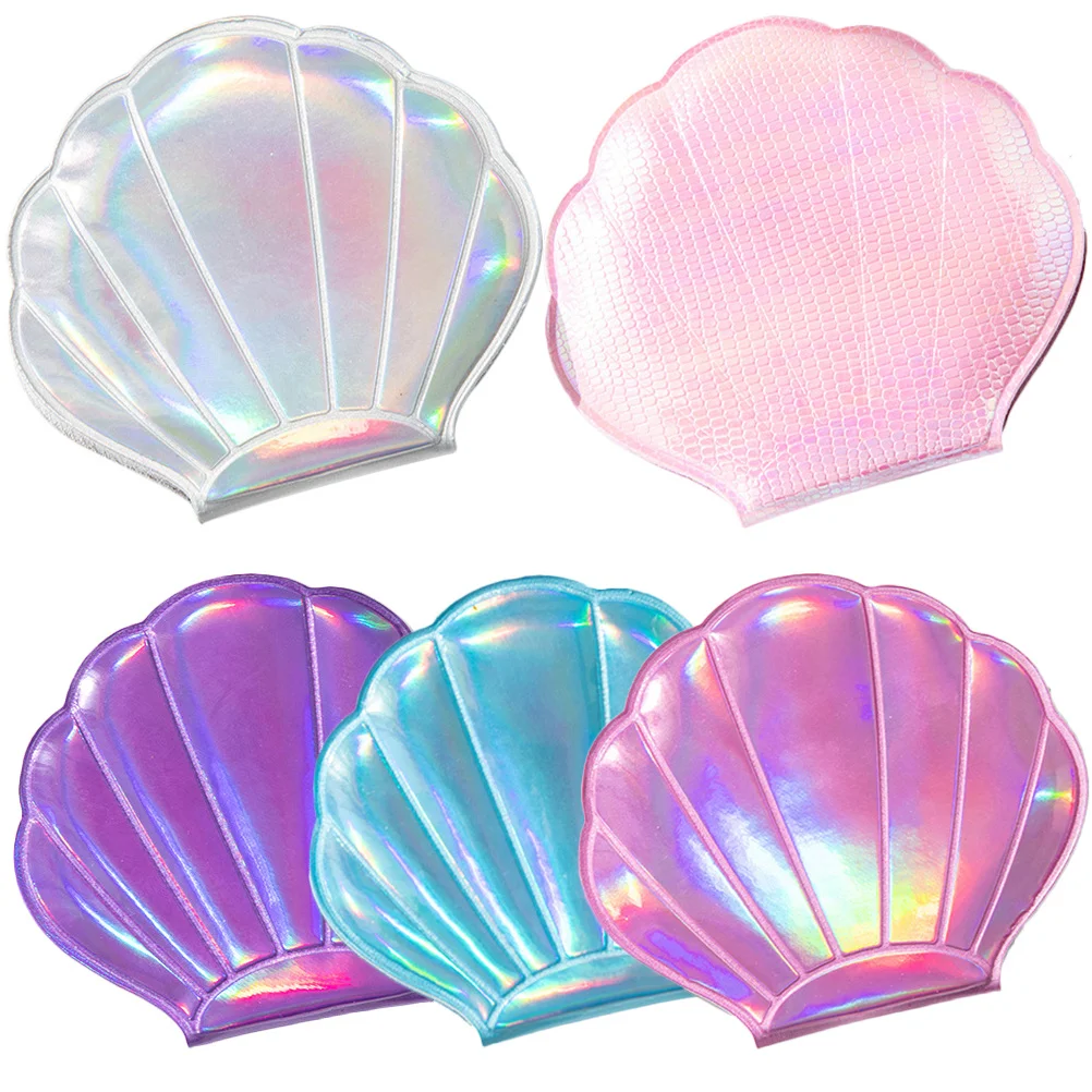 5Pcs Shell Portable Makeup Mirrors Travel Compact Foldable Double Sided Small Hand Mirror Multifunctional Wear Resistant Daily