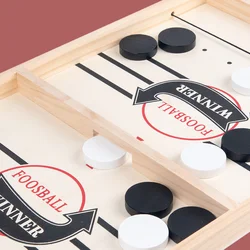 Jeu explorez ecs rebondissants en bois, hockey sur table, fronde, jouets interactifs parent-enfant, deux planches à rondelles rebondissantes rapides