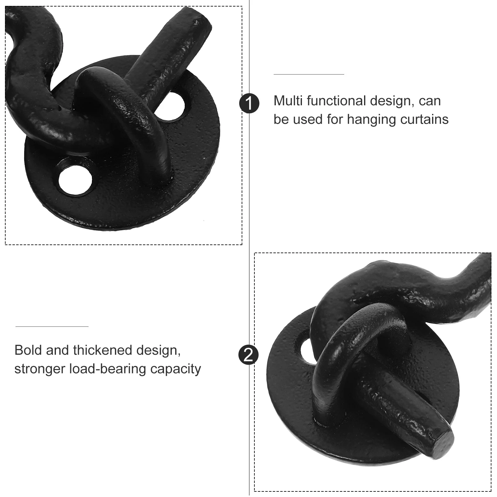 

1Set Cast Iron Wind Latch Heavy Duty Metal Hook with Screws Rust Resistant Gate Door Window Door Latch