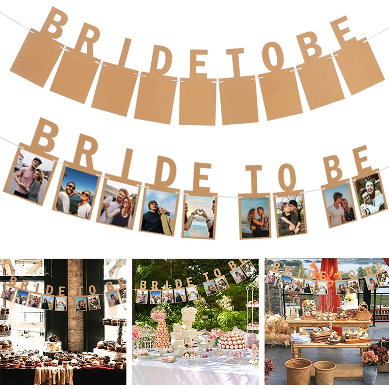 1pc Bride To Be Photo Banner Bachelorette Hen Party Garland Flags For Wedding  Bridal Shower Engagement Party Hanging Decoration