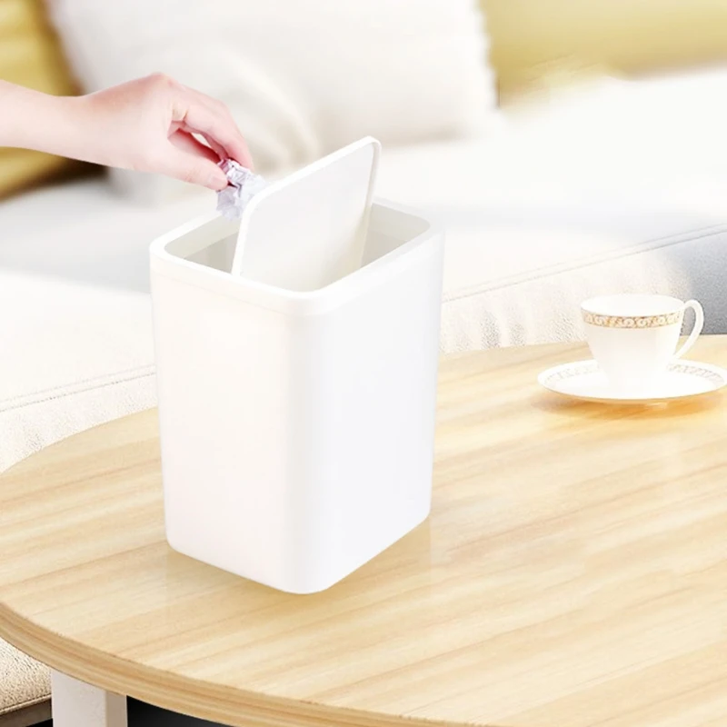 Home Office Countertop Garbage Basket Trashbox for Creative Mini Desktop Trash Can Tabletop Plastic Small Waste Bin with