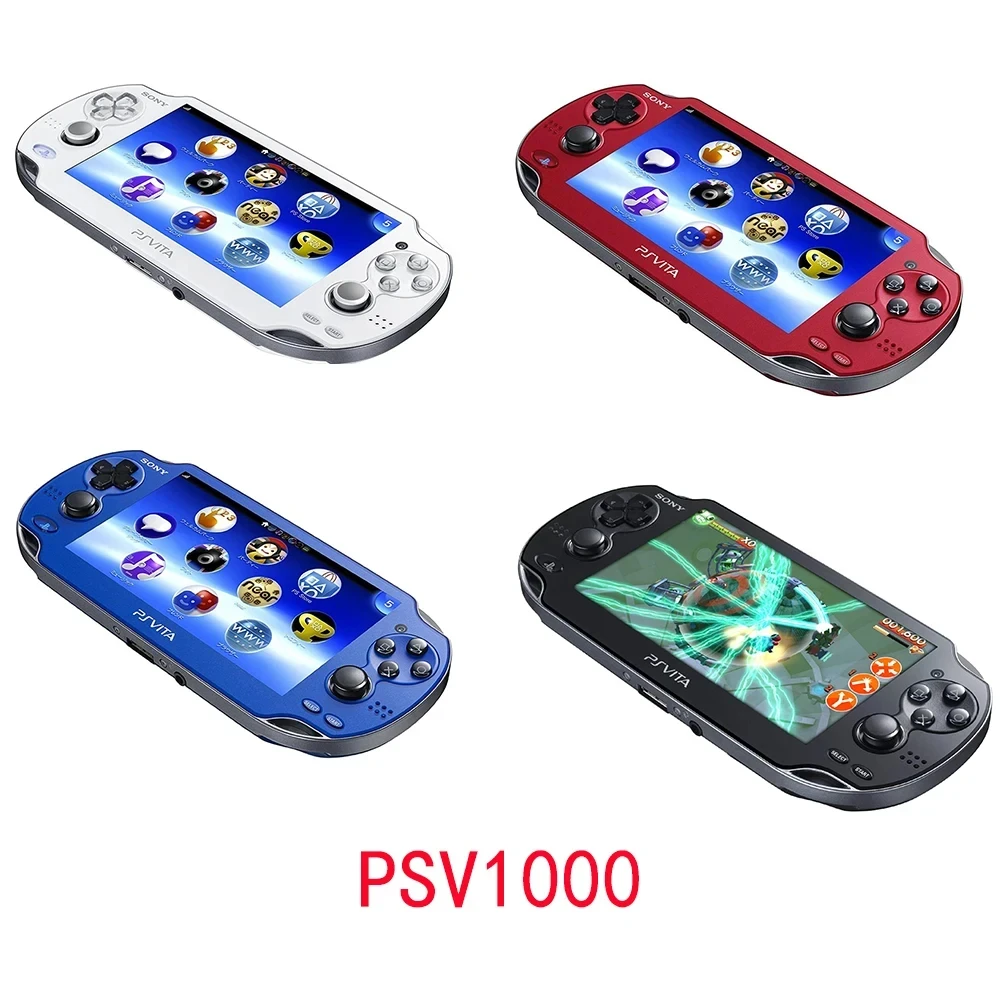 وحدة تحكم ألعاب محمولة أصلية 100% PSVITA 1000 PS Vita 1000 تركيب غير مقفول لـ PKGJ وأدرينالين 5 بوصة OLED PSV Fat