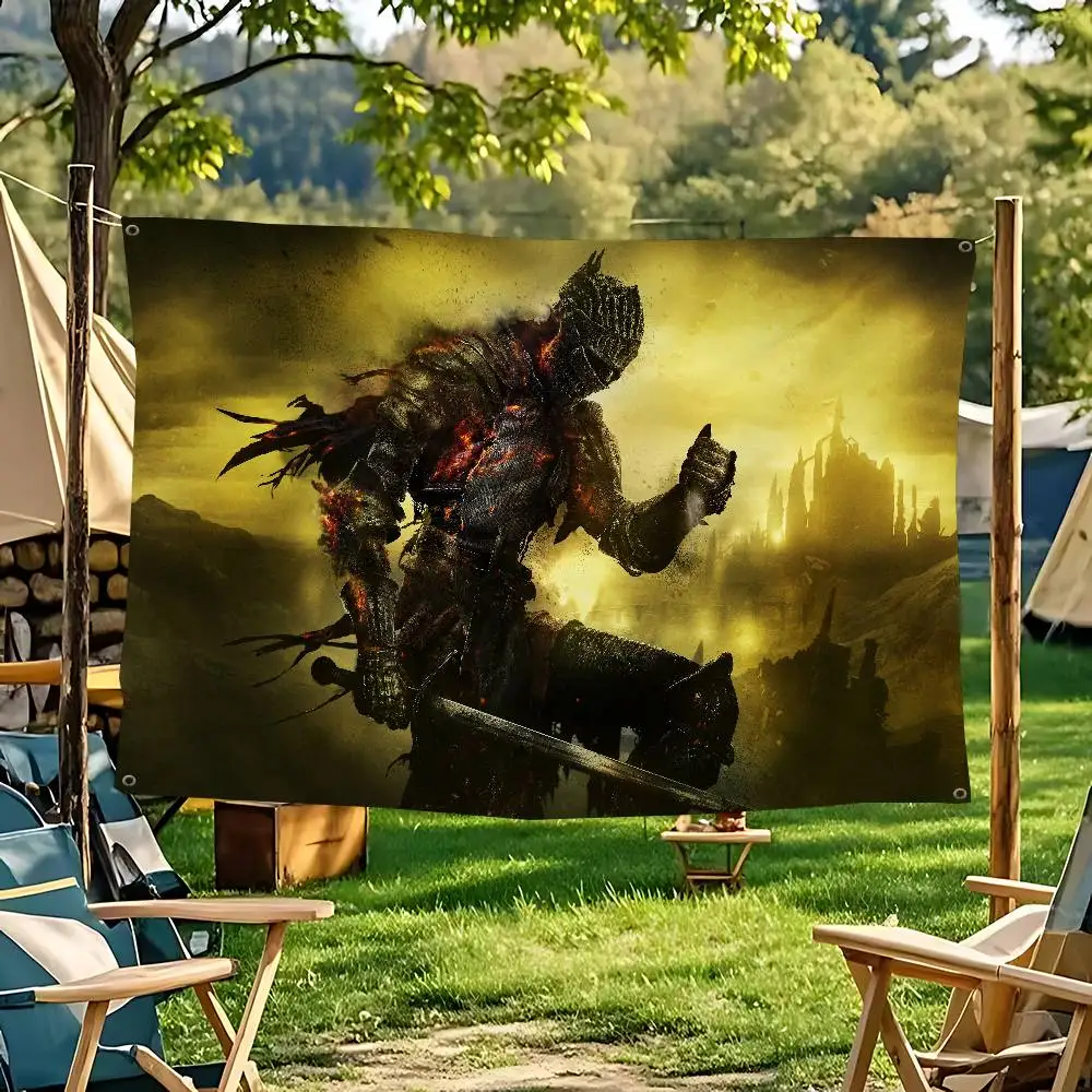 Action-Spiel Dark Souls Kreatives Muster Hängende Flagge Polyester Bedrucktes Banner Handgezogene Flagge