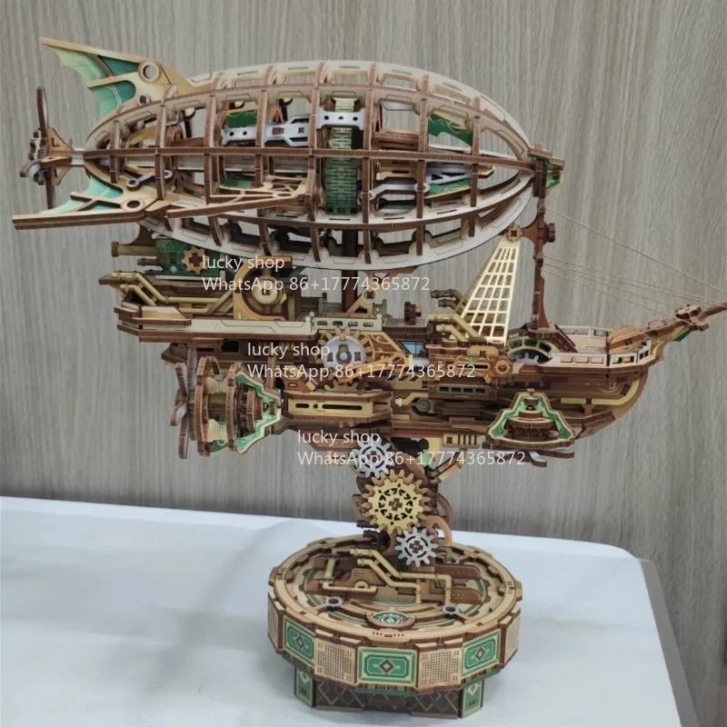 Steam Voyage Hand-Assembled Model, Traditional Mortise & Tenon Craft, Desktop Art Decor & Holiday Gift