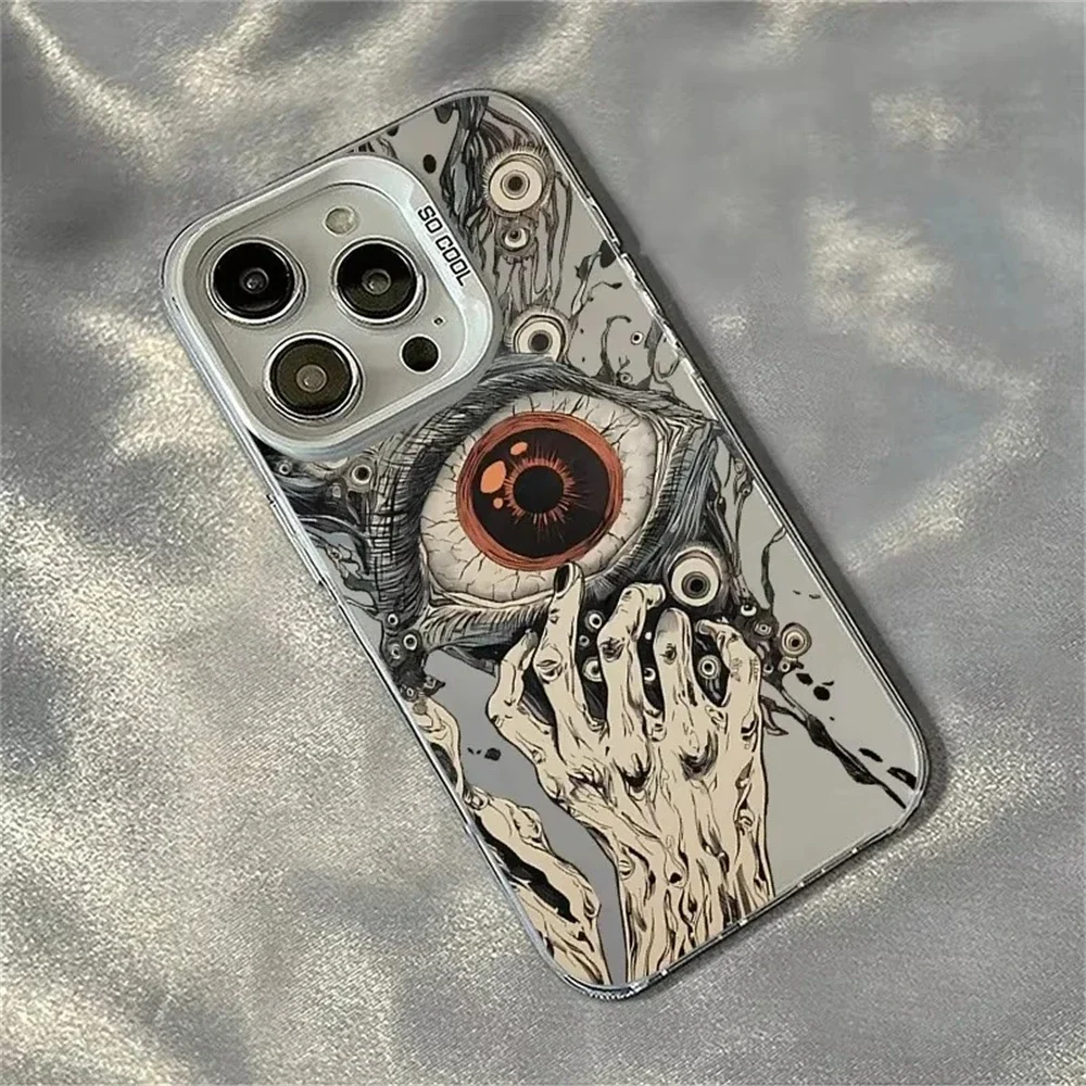 Horror Cthulhu Eye Shockproof Case for iPhone 16 15 14 Plus 11 13 12 Pro Max 7 8 Xs XR Hard Matte Cover with Camera Protection