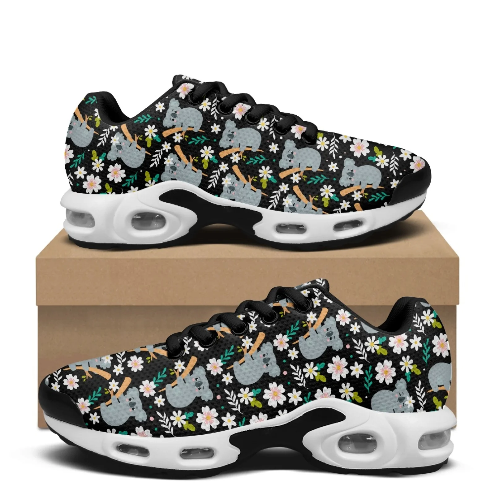 PENSTROLL Koala Flower Branch Air Cushion Tennis Fashion Sneakers for Walking Knit Mesh Training Athletic Shoes Walking Shoes