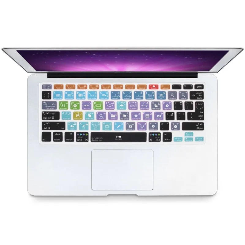 HRH Ableton Live  Arabic Hotkey Shortcuts Silicone Keyboard Cover Protector Keypad Skin For Mac Air Pro Retina 13