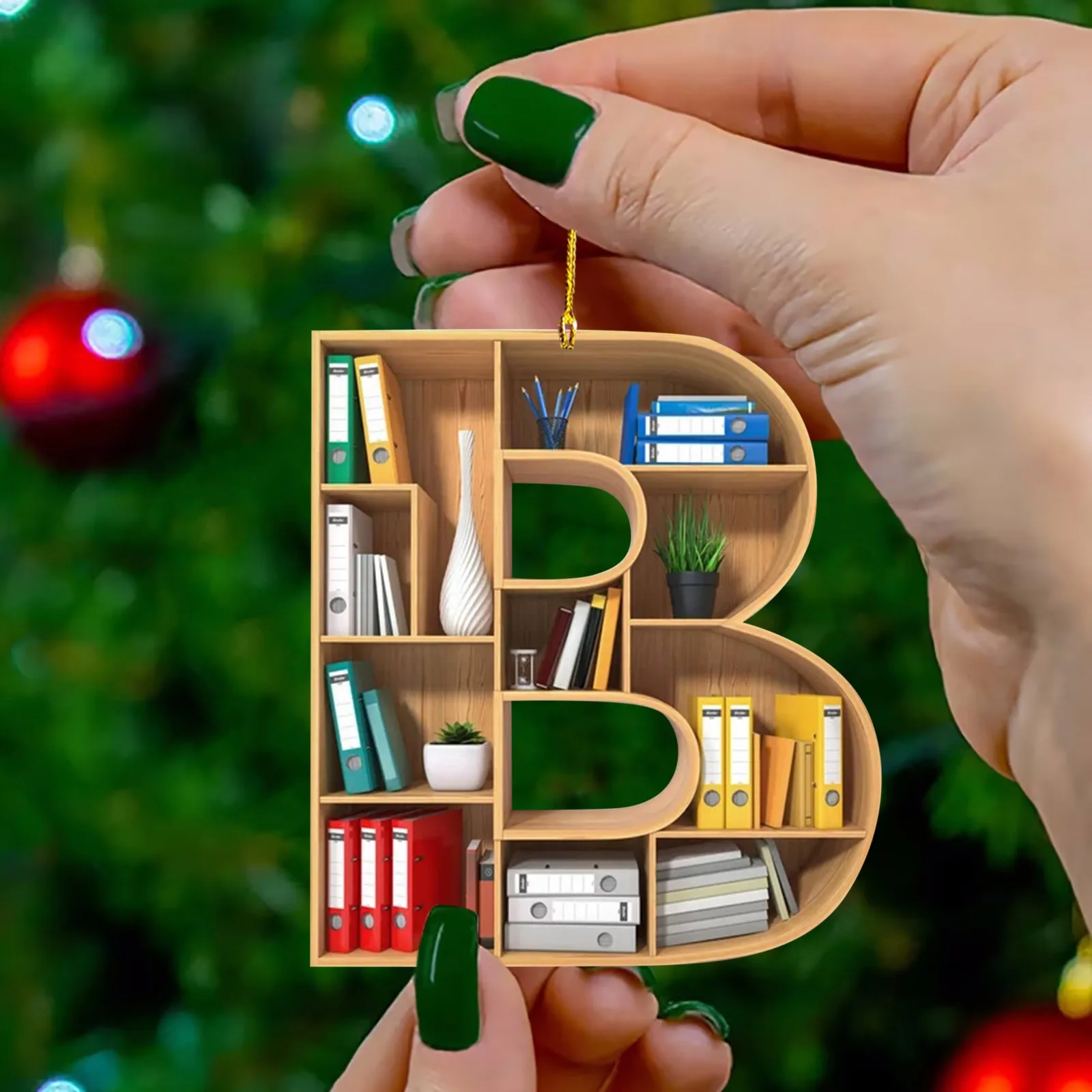 2024 Merry Christmas 26 Letter Bookshelf pendant Acrylic Christmas Tree Decorations Creative Personality Hangs Widget