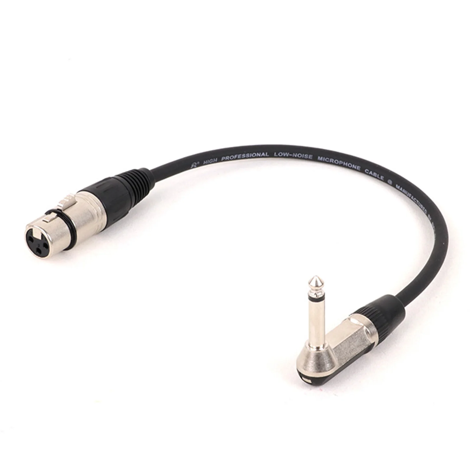 3Pin Female XLR to 1/4 (6.35mm) TS Angle Mono Male Jack Unbalanced Microphone Cable Mic Cord for Dynamic Microphone 0.3M-15M