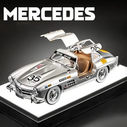 1:24 Benzs 300SL Modified Vehicle Alloy Car Model Sound and Light Pull Back Children's Toy Collectibles Birthday gift