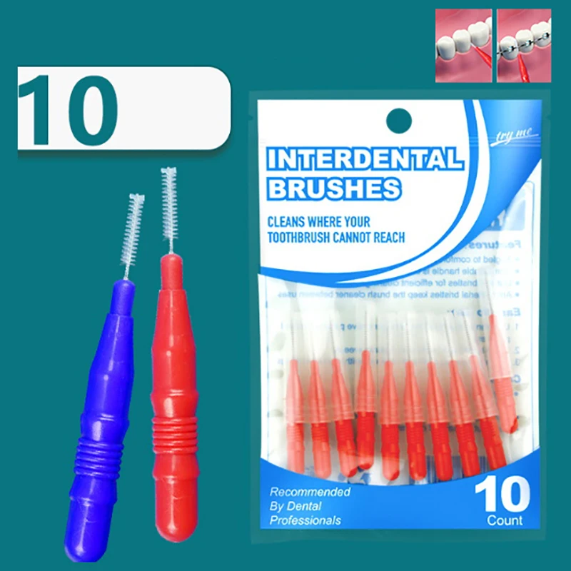 10 buah/lot higienis gigi lembut Floss stik tusuk gigi pembersih gigi Flossing kepala sikat Interdental plastik