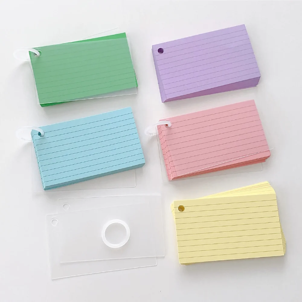 40 Sheets Colored Transparent PP Cover Notebook Horizontal Line Inner Page Memo Notebook