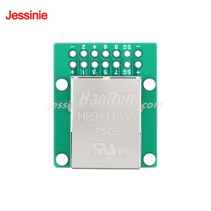 2pcs/1pc HR911105A with Light LED RJ45 Network Port Socket Adapter Board Module Ethernet Connector Network Transformer Filter