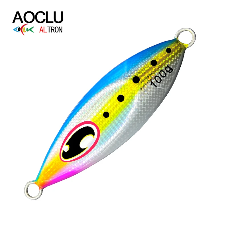 AOCLU-Cebo duro de Jigging lento de calidad japonesa, plantilla de Metal, 40g, 60g, 80g, 100g, palo de hundimiento, señuelo de pesca reflectante,