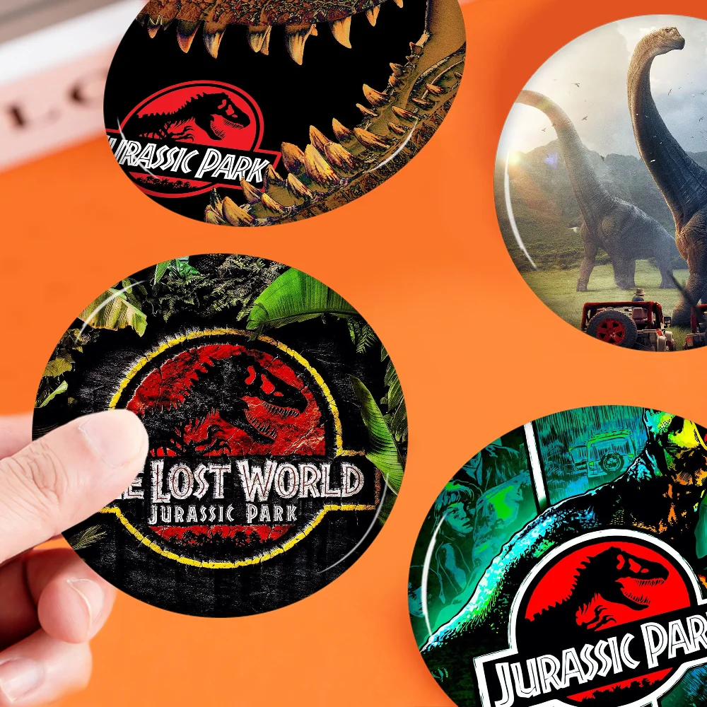 

J-Jurassic P-Park Movie 58mm Animals Funny Brooches Badge Backpack Clothes Gift Accessory