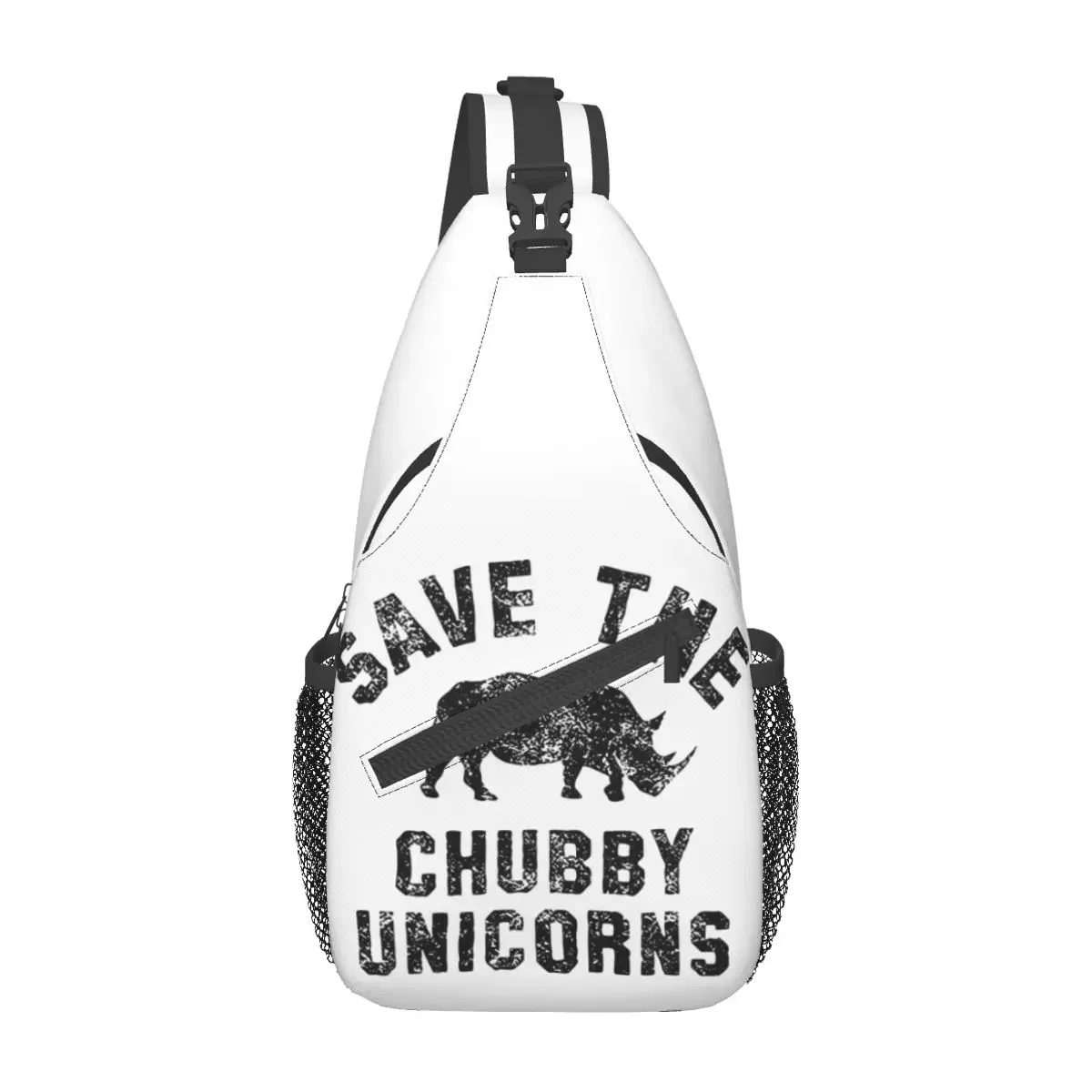 

Save The Chubby Unicorns Rhino Sling Bag Chest Crossbody Shoulder Sling Backpack Hiking Travel Daypacks Printed Bookbag