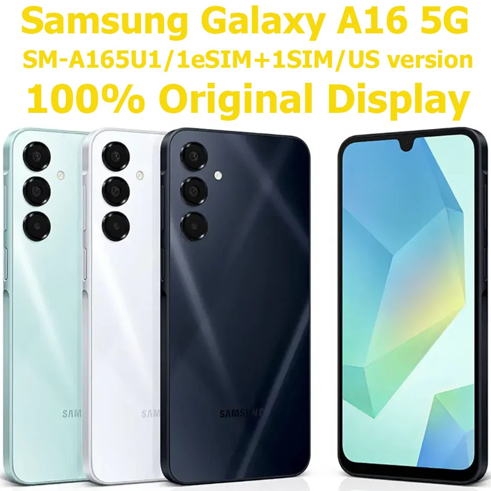 Refurbished Samsung Galaxy A16 5G A165U1 Smart Android Phone 6.7-inch AMOLED 50MP Samsung 4GB 128GB Triple Camera US Edition NFC