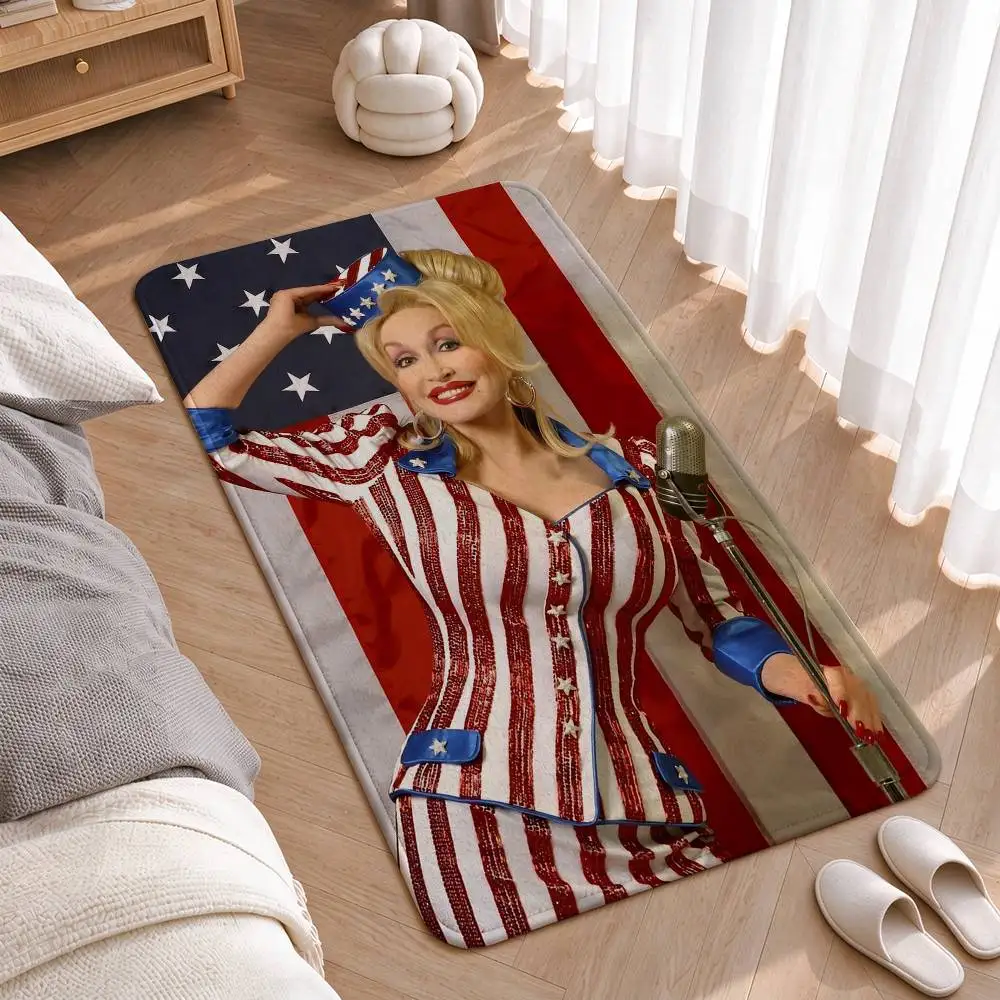 RIP D-Dolly Parton Queen of Country Home Decor Short Plush Floor Mat, Non-Slip & Easy to Clean for Multi Doorways