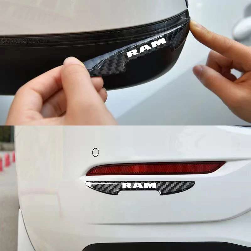 4 قطعة ملصقات السيارات ل RAM SRT 1500 2500 3500 ألياف الكربون باب السيارة ملصقات واقية المضادة للخدش اكسسوارات السيارات