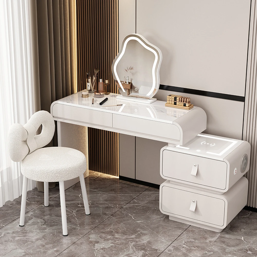 

Luxury Storage Vanity Table Decor Decoration Dressing Vanity Table Modern Coiffeuse Avec Miroir Et Tabouret Bedroom Furniture