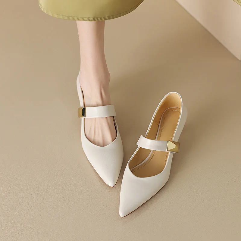 Sexy Sandals New Women Summer Mid Heels Shoes Brand 2023 Designer Chunky Party Wedding Dress Shoes Pointed Toe Pumps Zapatillas