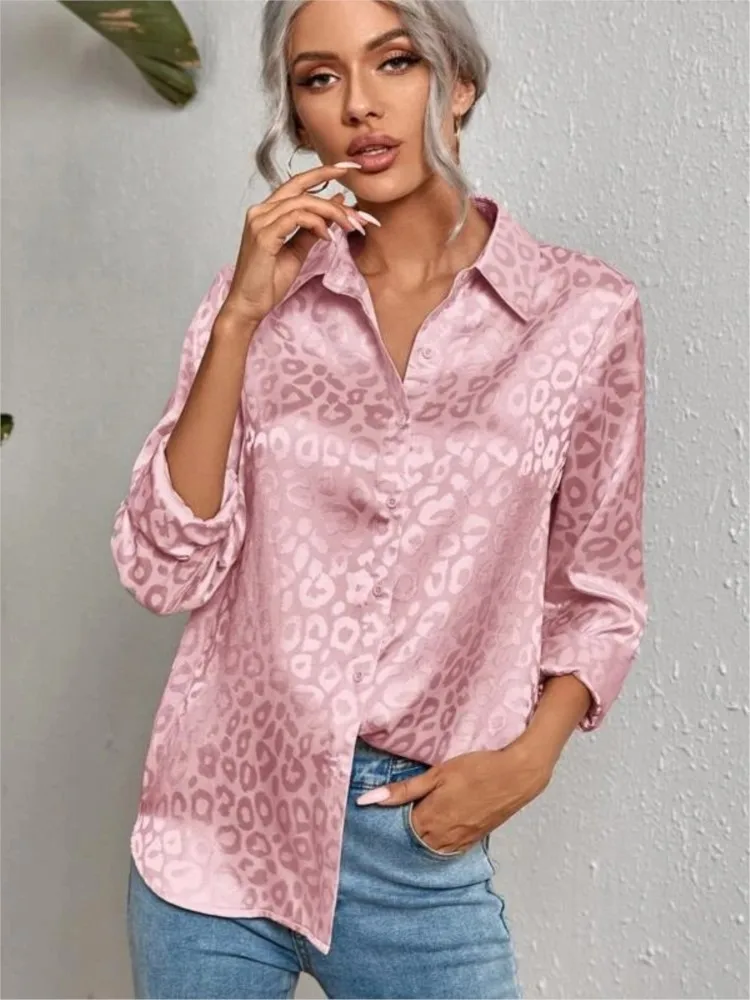 Spring Autumn Women\'s Solid Top Blouse New Elegant Turn-down Collar Long Sleeve Office Casual Tops Shirt Female Button Shirt