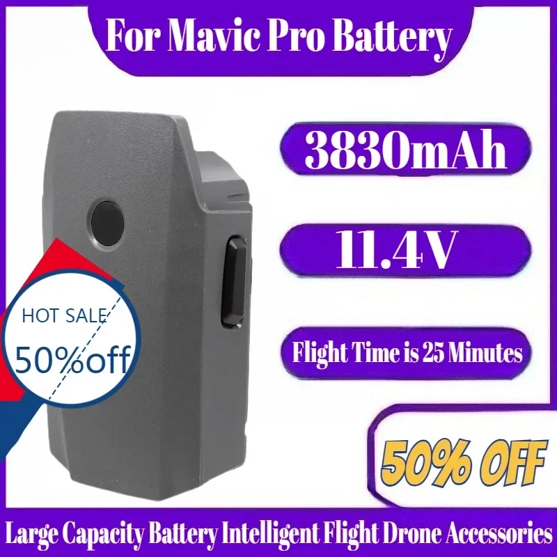 

11.4V 3830mAh For Mavic Pro Battery Large Capacity Battery Intelligent Flight Drone Accessories Flight Time is 25 Minutes