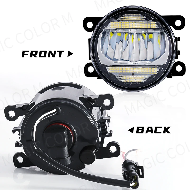 2in1 Car LED Fog Light DRL Daytime Running Lamp For Honda Accord Fit CR-V City Civic For Ford Focus Fusion Fiesta C-Max Edge 12V