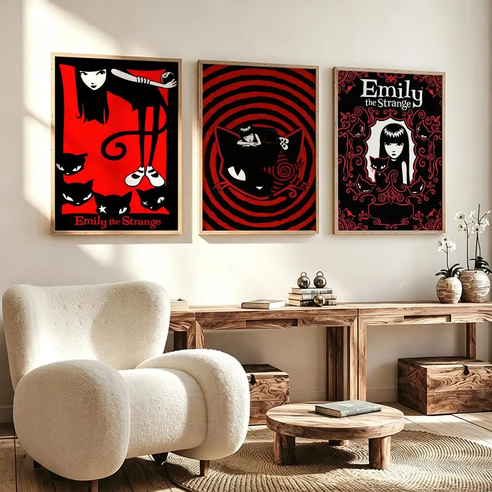 comic Emily Room the Strange Poster Poster HD Waterproof Self Adhesive Wall Art Print Decor for Bedroom Living Room Gift