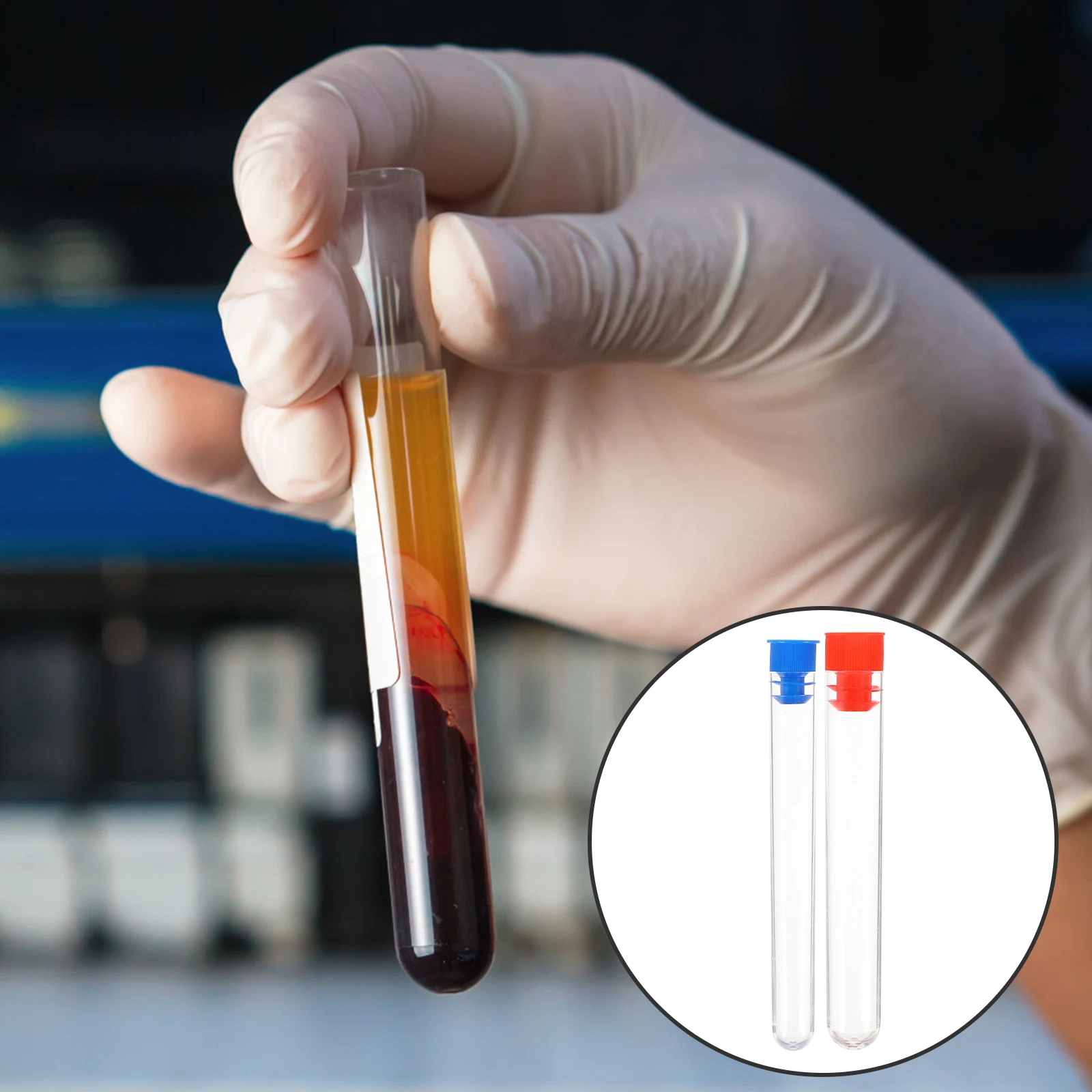 

12Pcs Experiment Materials Clear Test Tubes Plastic Durable ABS Scientific Experiment Propagation Storage Tubes for Learning