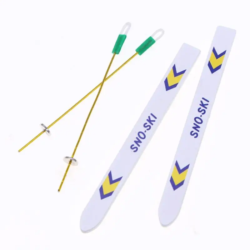 1 Set Dollhouse Miniature Wooden Ski Board Christmas Scene Decoration Dolls House Xmas Accessories Kids Toys Gift