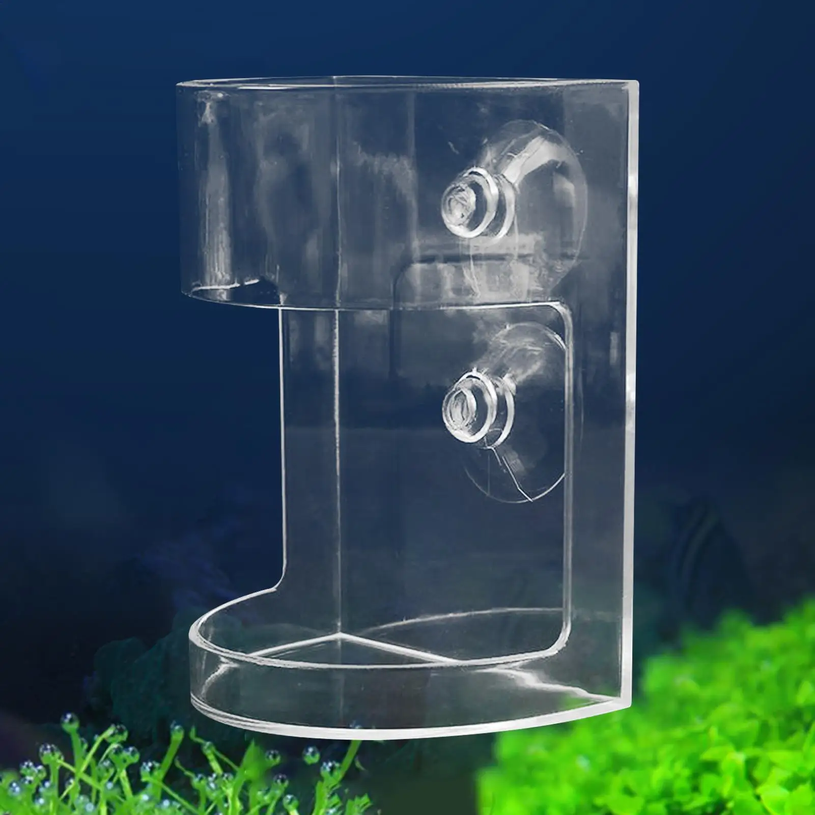 Transparente Fischfutterspender, Aquarium-Futterspender für Aquarien, Garnelen-Futterschale mit großem Fassungsvermögen und Anti-Drift-Saugnapf für die Brutanlage