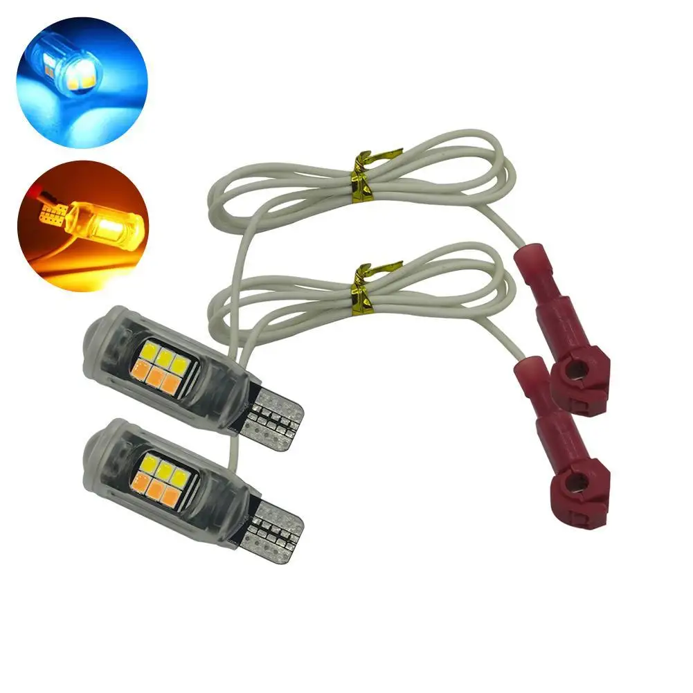 2PCS Motorcycle T10/T15 Turn Signal 12V Dual Color High Brightness ABS Width Indicator 2835 16smd W5W Tail Bulb For Driving