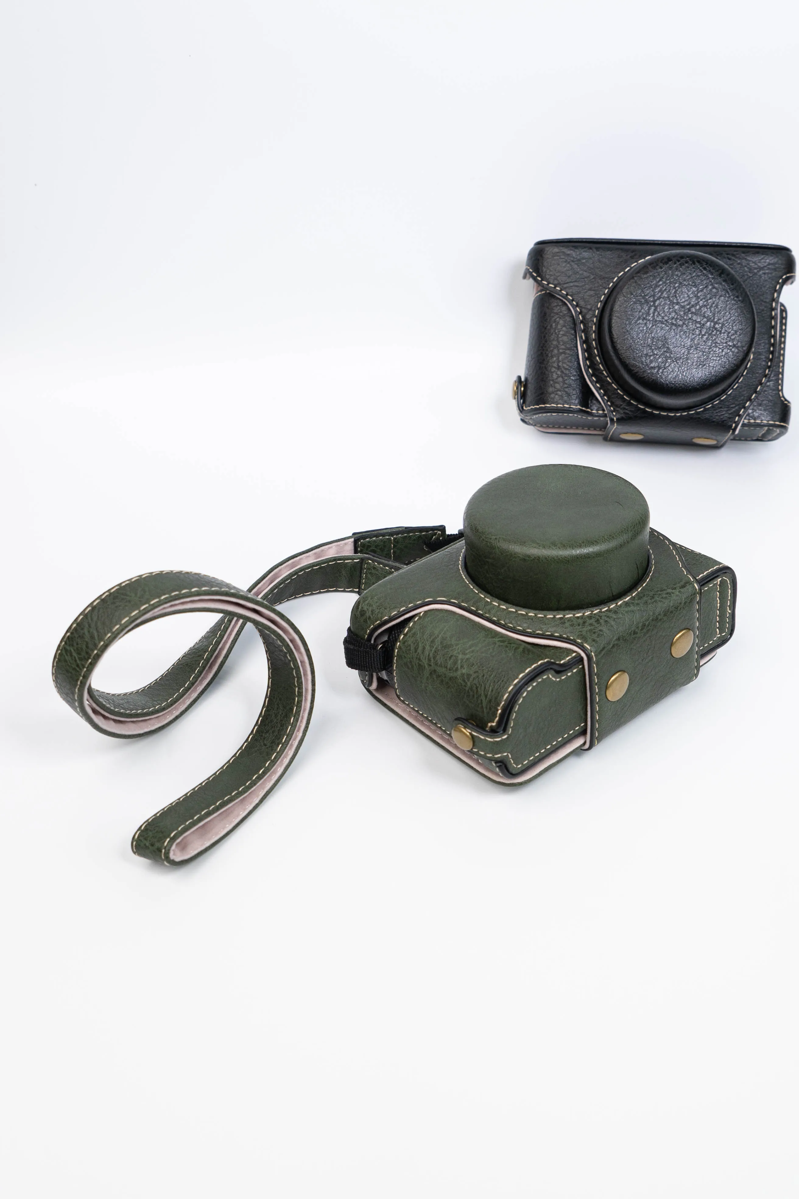 Camera Protective Case for Lumix L10 Leather Protection Base Pouch Bag Full Kit with Shoulder Strap Wrist Handy Waterproof Retro
