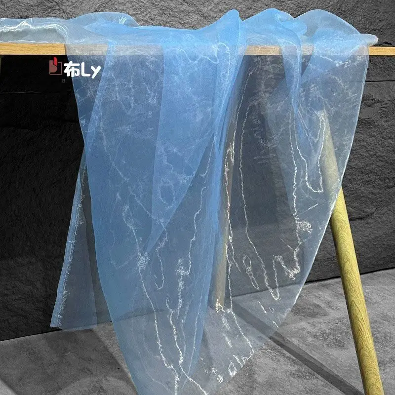 

Синяя блестящая сетчатая тюлевая ткань, мягкая, гладкая, с эффектом переливания, для свадебных платьев, юбок, дизайнерской одежды