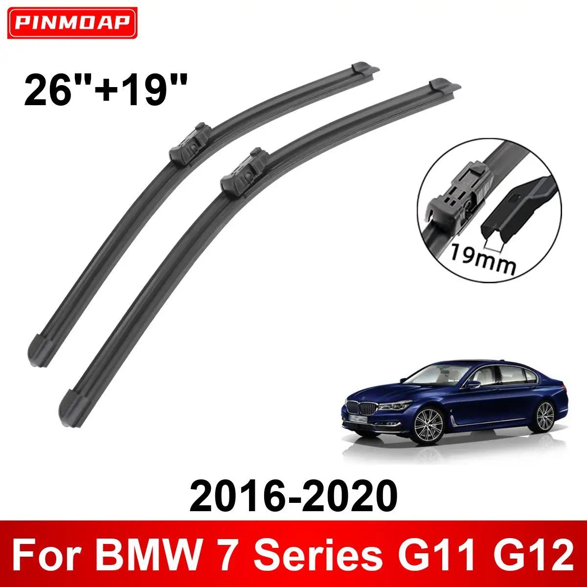 ممسحة السيارة لسيارات BMW 7 Series G11 G12 2016-2020 26 "+ 19" شفرات الممسحة الأمامية والخلفية ملحقات قاطع الفرش 2016 2017 2018 2019