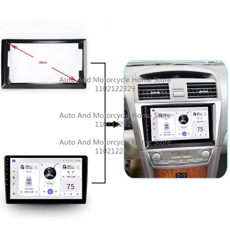 10'' to 9'' to 7'' Car Radio Frame for Universal 2Din Android Player Frame 7'' Transform Framework 10'' to 9'' Panel Conversions