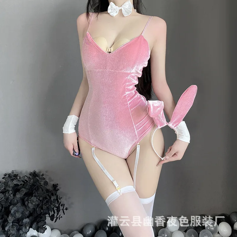 Lin Linting New sexy Lingerie Bunny Jumpsuit Garter Open Uniform Seductive Set Generation Hair