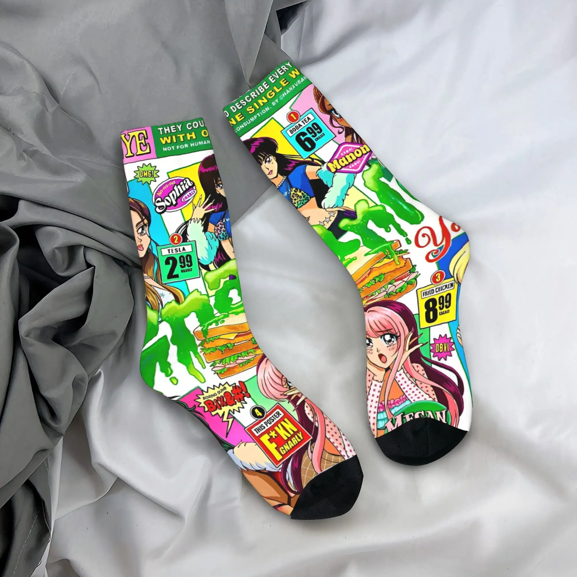 Korean Style KATSEYE Gnarly  Stockings  Novelty Socks Men Soft  Socks Autumn Outdoor Sports Printed Non Slip Socks Gift Idea