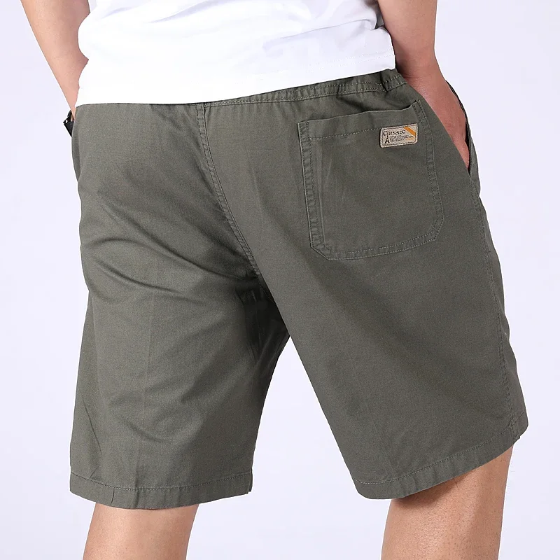Herren Casual 100% Baumwoll-Shorts Weich Gewaschen Locker Sitzende Bermuda-Shorts Sommer Elastischer Bund Kordelzug-Shorts für Herren Tägliche Kleidung – Detail 8