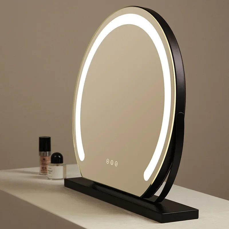 

Cosmetic Makeup Mirror with Led Lights Lighted Vanity Tabletop Dimmable Multi-color Travel Mirrors with 10x Spot Maganify Mirror