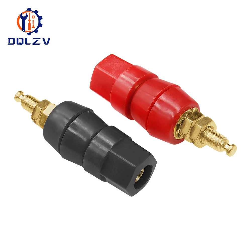 Gold Plated Copper Large Current Amplifier Audio Terminal 4mm Banana Socket Brass Binding Post Adapter Connector